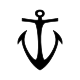 A classic nautical anchor outline drawn in a lightweight style, offering a clean unshaded look for a subtle ankle placement.