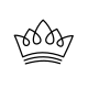 A pristine royal crown icon with balanced geometric points, ideal as a discrete king and queen matching couple tattoo.