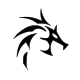 A tribal dragon head silhouette captured with pristine geometric clarity, contouring naturally for an ankle or wrist placement.