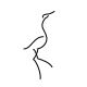 An elegant fine-line drawing of a standing crane with slender minimalist lines, effortlessly suited for an inner arm or side ribs placement.
